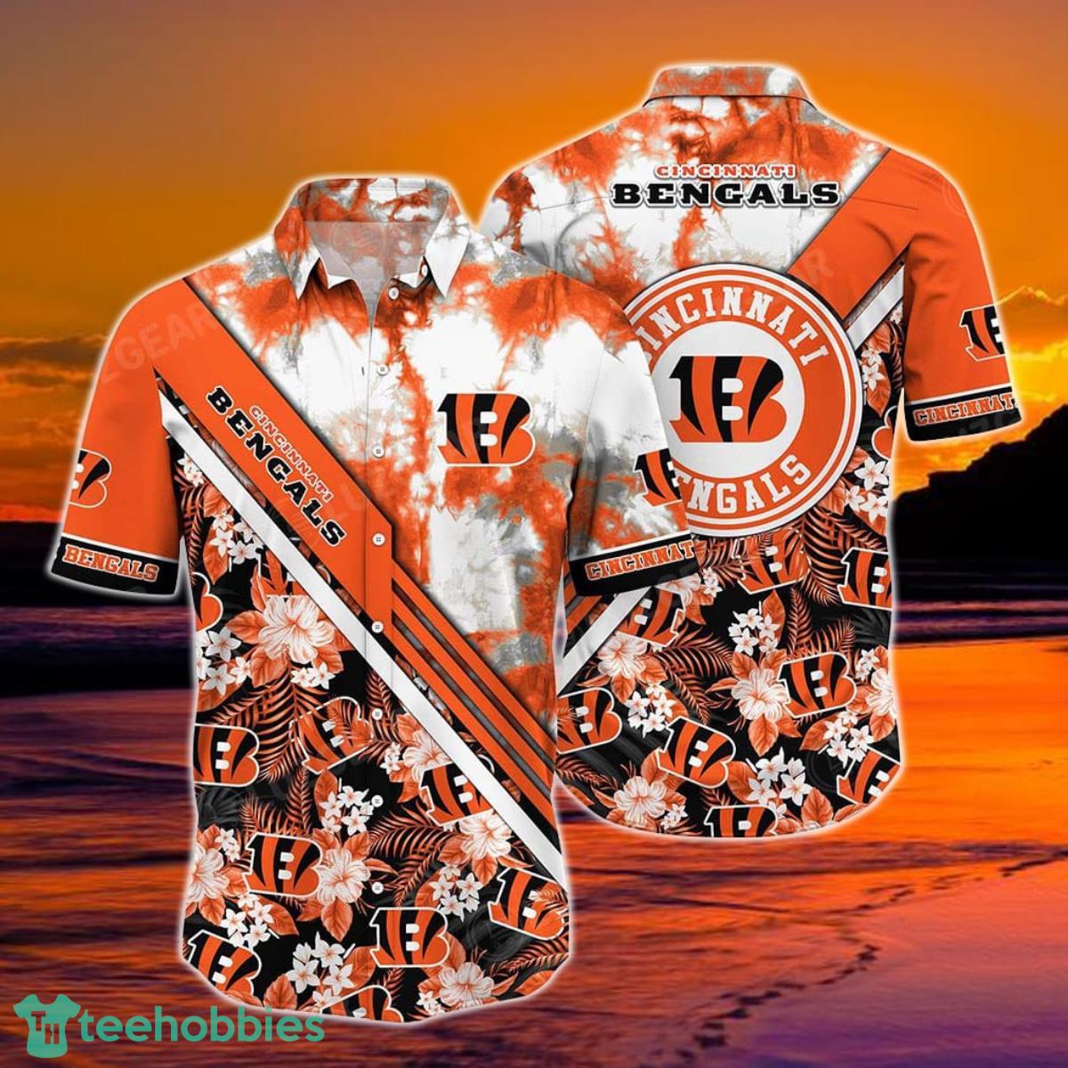 Cincinnati Bengals NFL Hawaiian Shirt Graphic Tropical Pattern New Trend Summer For NFL Football Fans Product Photo 1