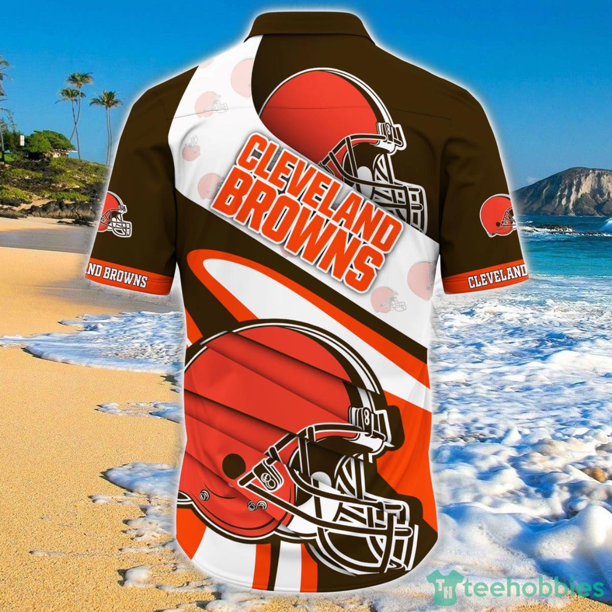 Cleveland Browns NFL Hawaiian Shirt Short Sleeve Big Logo Product Photo 2