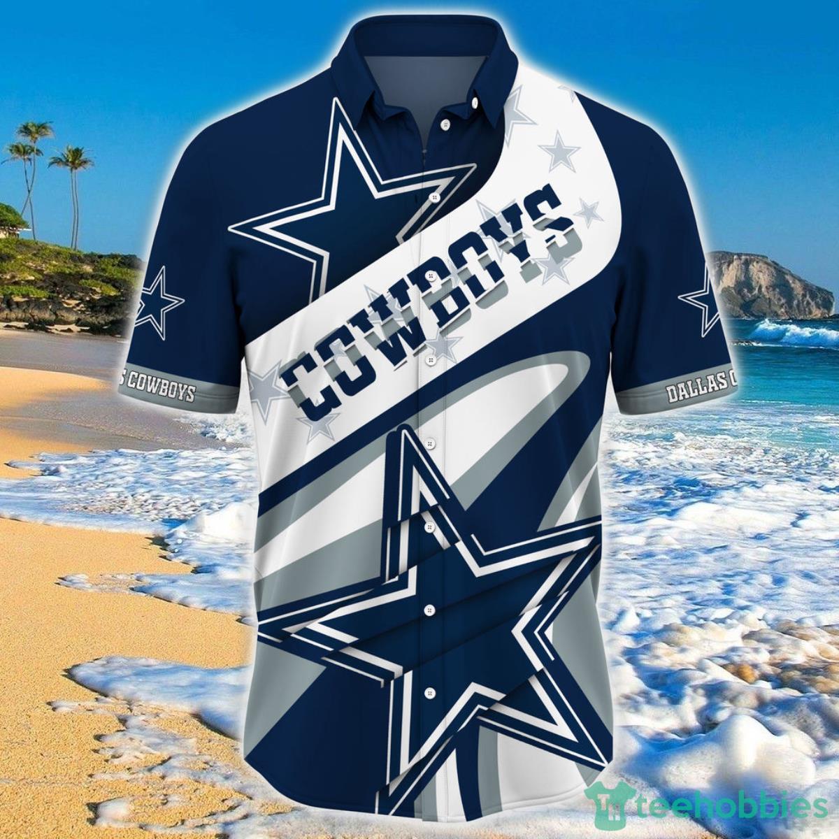 Dallas Cowboys NFL Hawaiian Shirt Short Sleeve Big Logo Product Photo 1