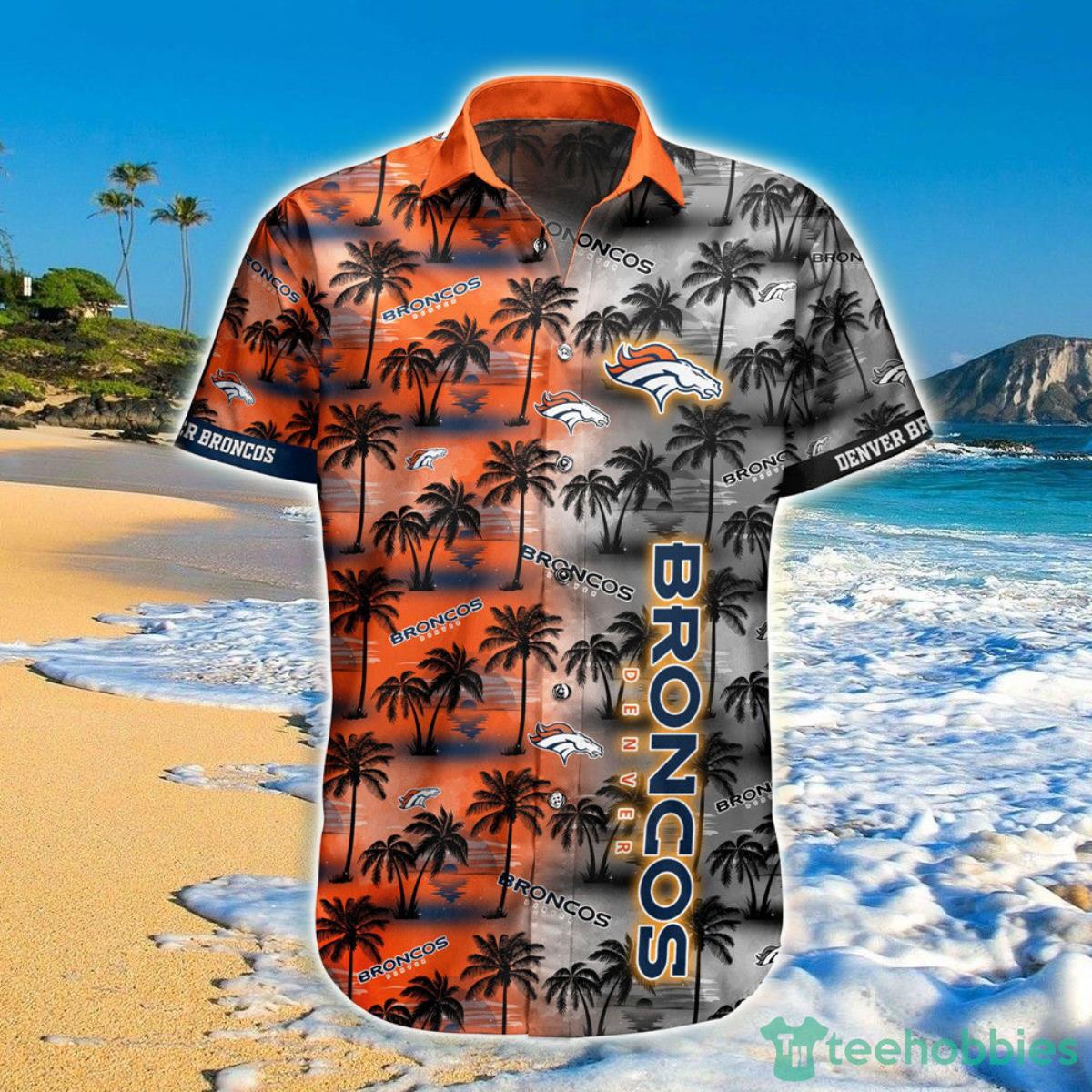 Denver Broncos Hawaiian Shirt Palm Tree Pattern Product Photo 1