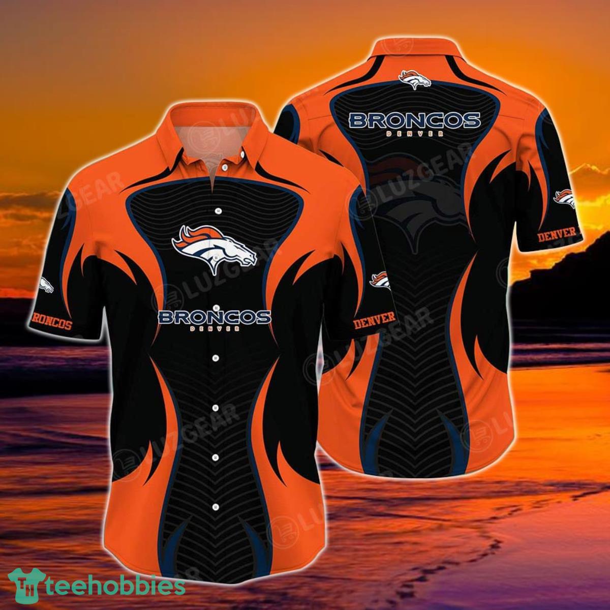 Denver Broncos NFL Hawaii Beach Shirt Summer Short Sleeve Button Down Hawaiian Shirt Product Photo 1