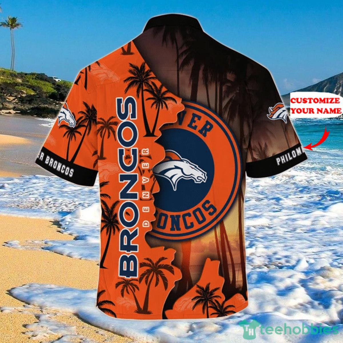 Denver Broncos NFL Hawaiian Shirt Custom Name Product Photo 2