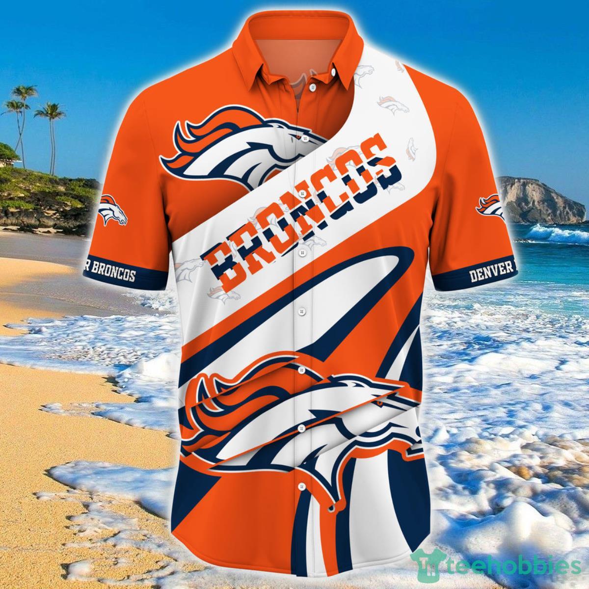 Denver Broncos NFL Hawaiian Shirt Short Sleeve Big Logo Product Photo 1
