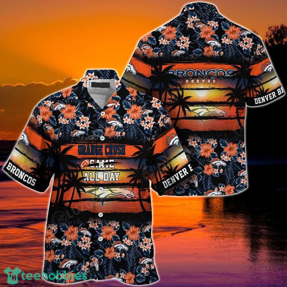 Denver Broncos NFL Summer Hawaiian Shirt Floral Pattern Graphic For Sports Enthusiast Product Photo 1
