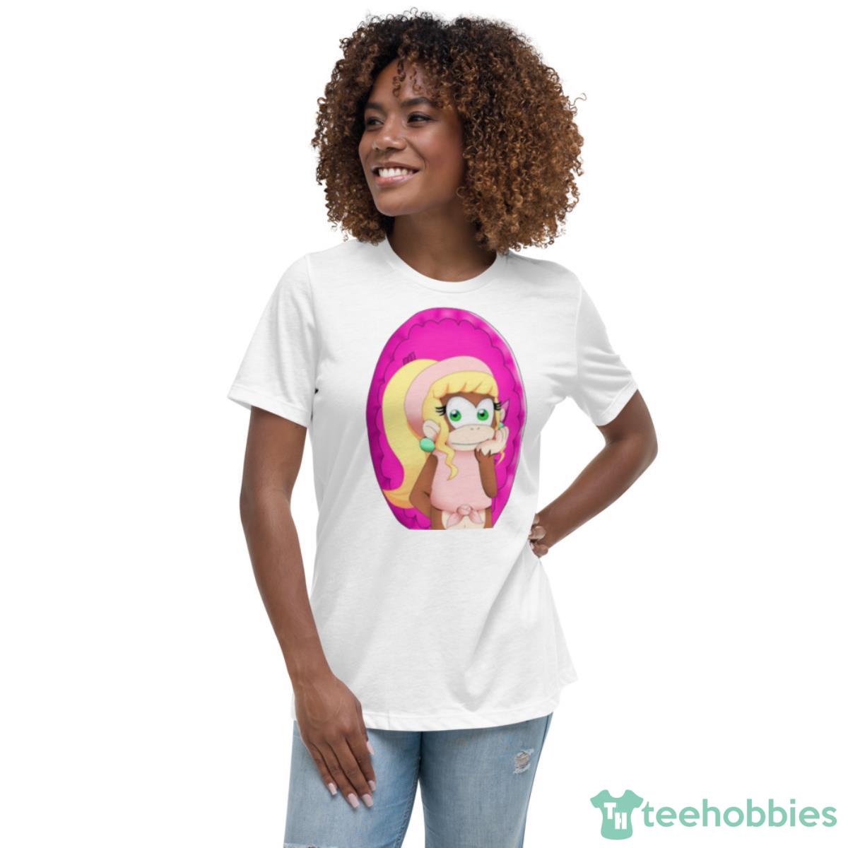 Dixie Kong With Banana Coin Donkey Kong Shirt - Womens Relaxed Short Sleeve Jersey Tee Dixie Kong With Banana Coin Donkey Kong Shirt - Womens Relaxed Short Sleeve Jersey Tee