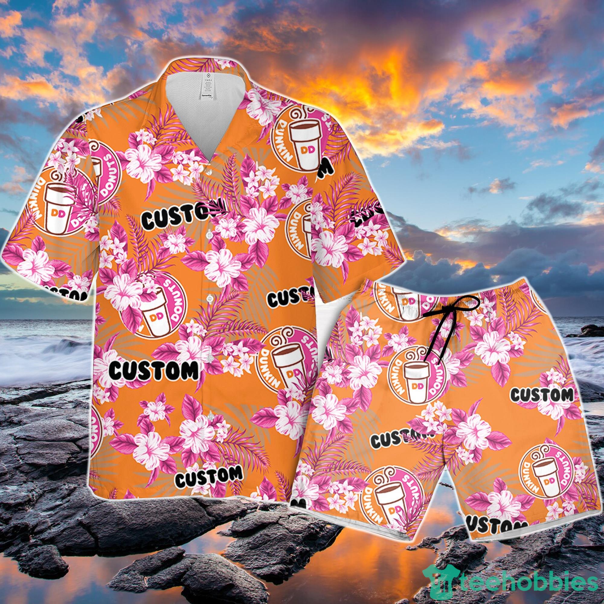 Dunkin Donuts Hawaiian Shirt Flowers Pattern Personalized Gift Men And Women Product Photo 1