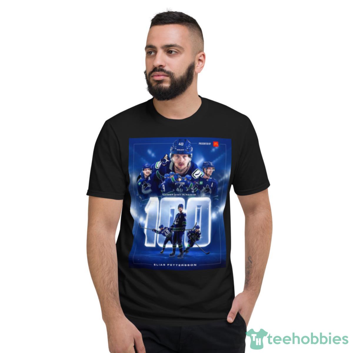 Elias Pettersson Vancouver Canucks 100 Career High Points Title Season Shirt - Short Sleeve T-Shirt