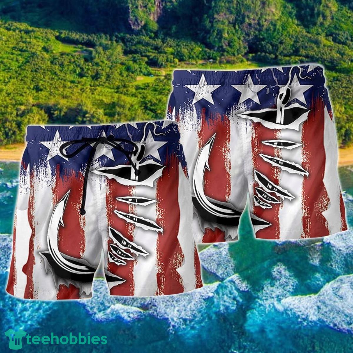 Fishing American Basic Style Hawaii Shorts For Men Product Photo 2