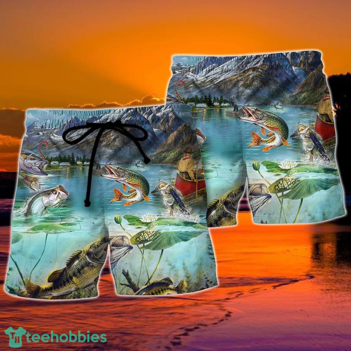 Fishing Born To Go Fishing Forced To Go To School Hawaii Shorts For Men Product Photo 2