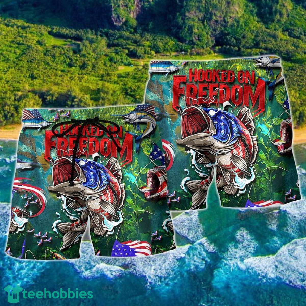 Fishing Hooked On Freedom Hawaii Shorts For Men Product Photo 2