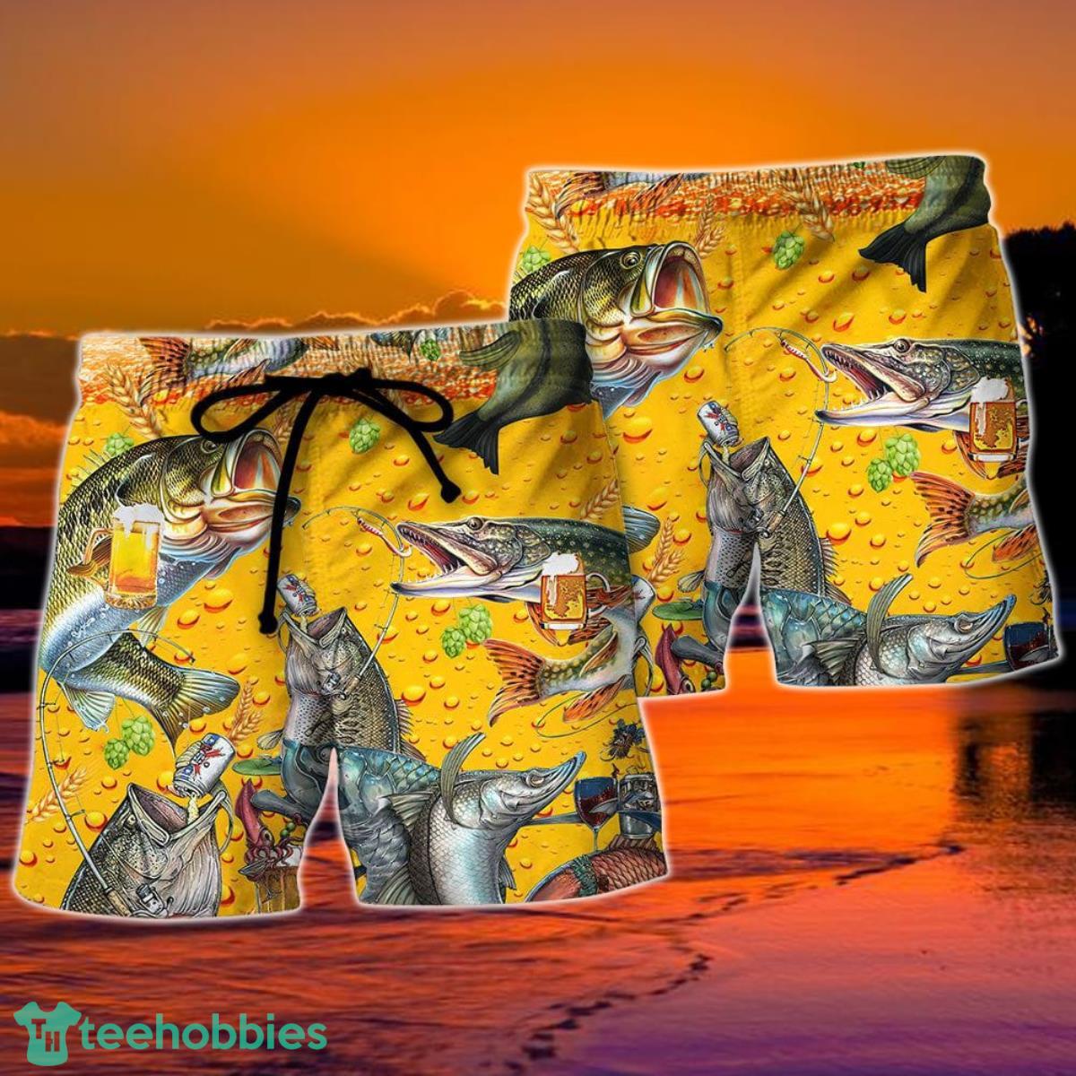 Fishing I Rescue Fish From Water And Beer From Bottles Hawaii Shorts For Men Product Photo 2
