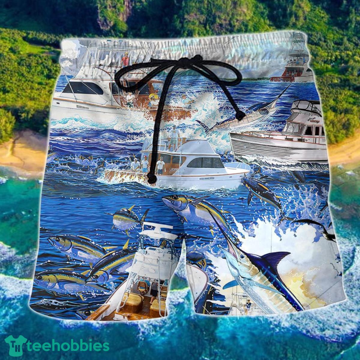 Fishing Is My Game Papa Is My Name Hawaii Shorts For Men - Summer Beach Shorts Product Photo 1