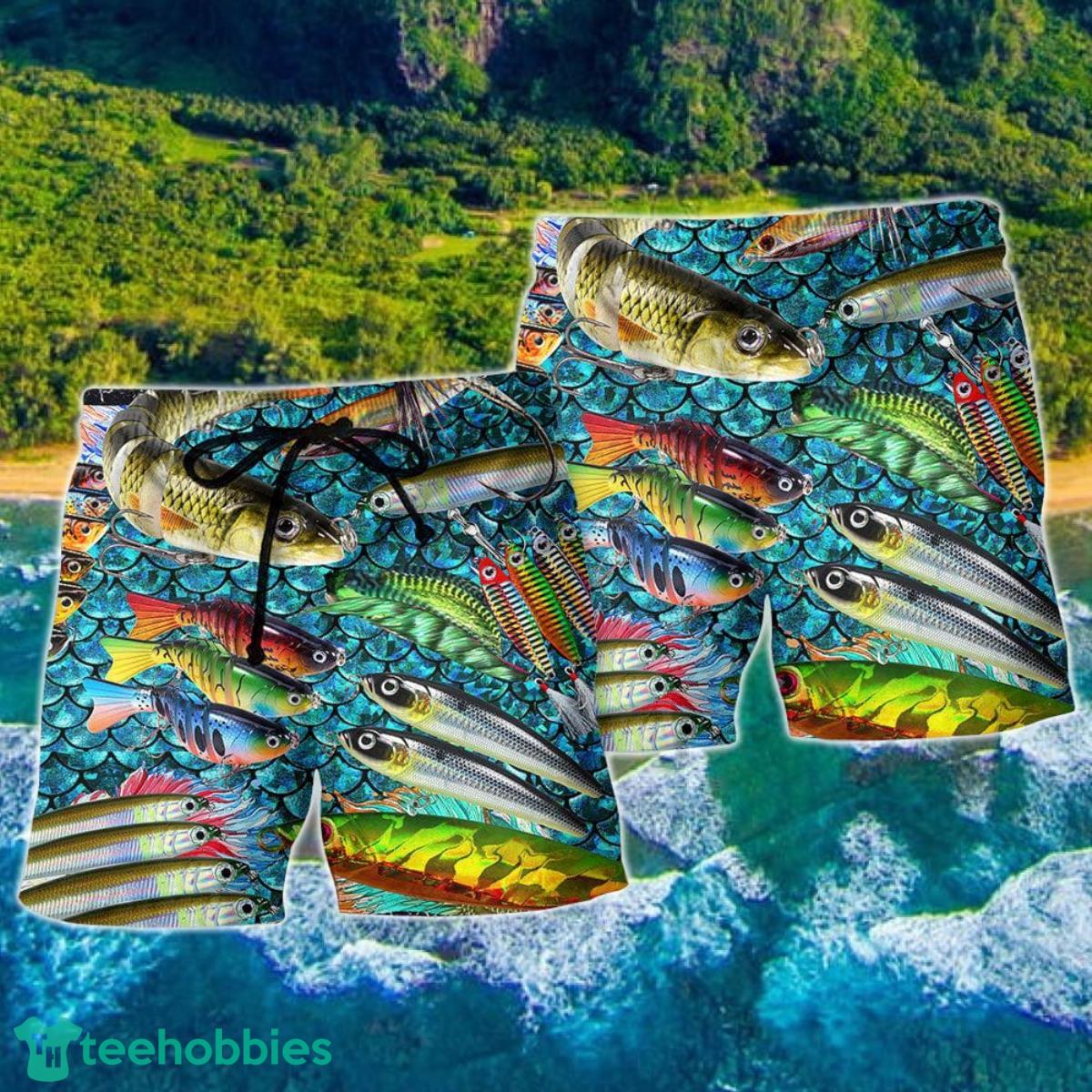 Fishing Master Baiter Cool Hawaii Shorts For Men - Summer Beach Shorts Product Photo 2