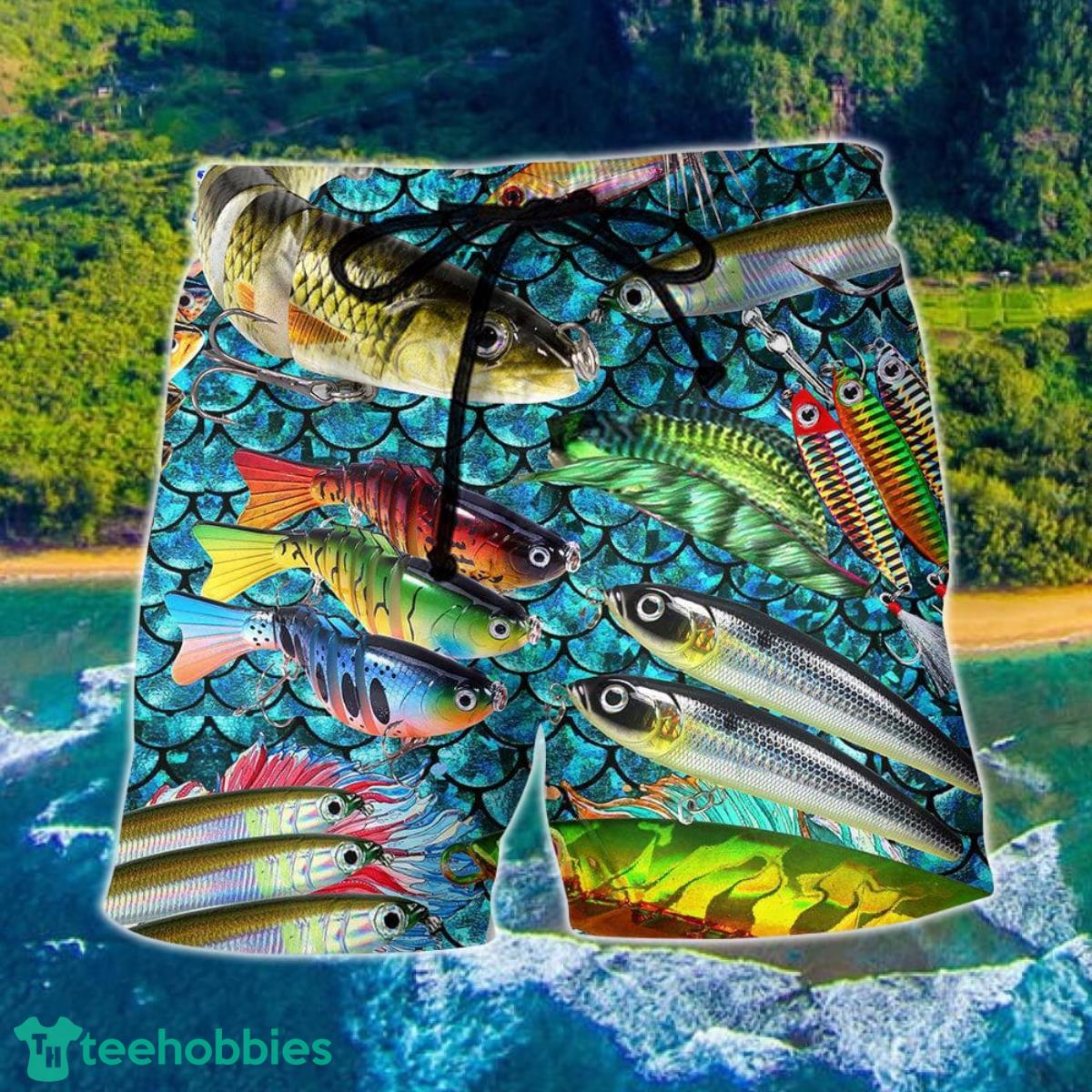 Fishing Master Baiter Cool Hawaii Shorts For Men - Summer Beach Shorts Product Photo 1