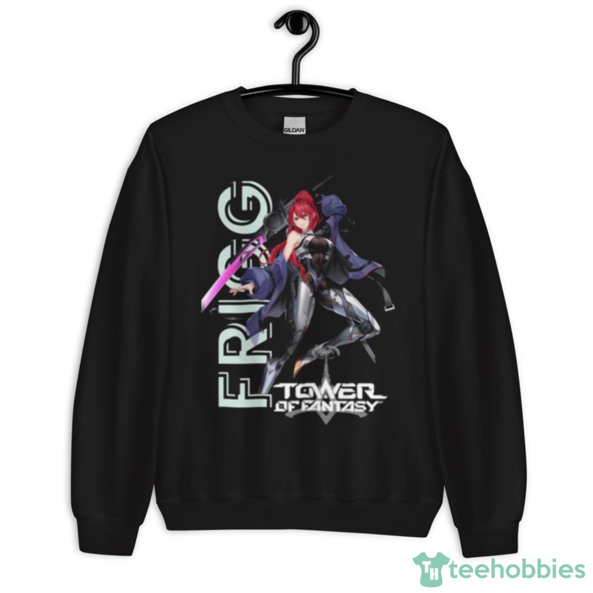 Frigg Tower Of Fantasy Game Character Frigg Artwork Black Background Shirt - Unisex Crewneck Sweatshirt
