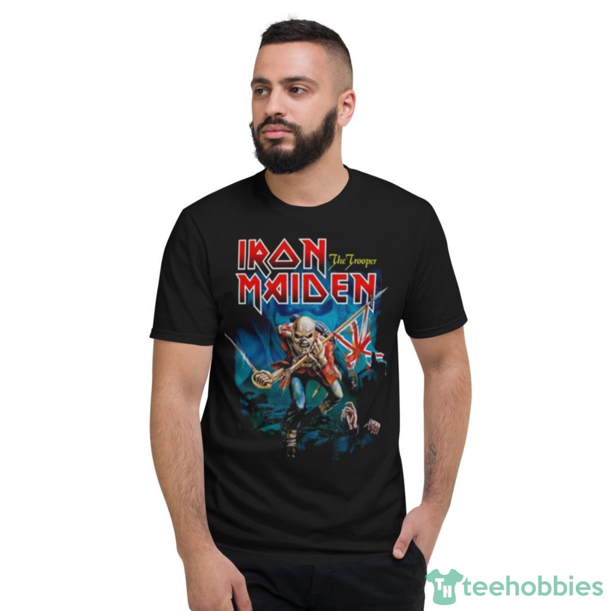 Funny Iron Maiden Trooper Eddie Large Eyes 2023 Shirt - Short Sleeve T-Shirt