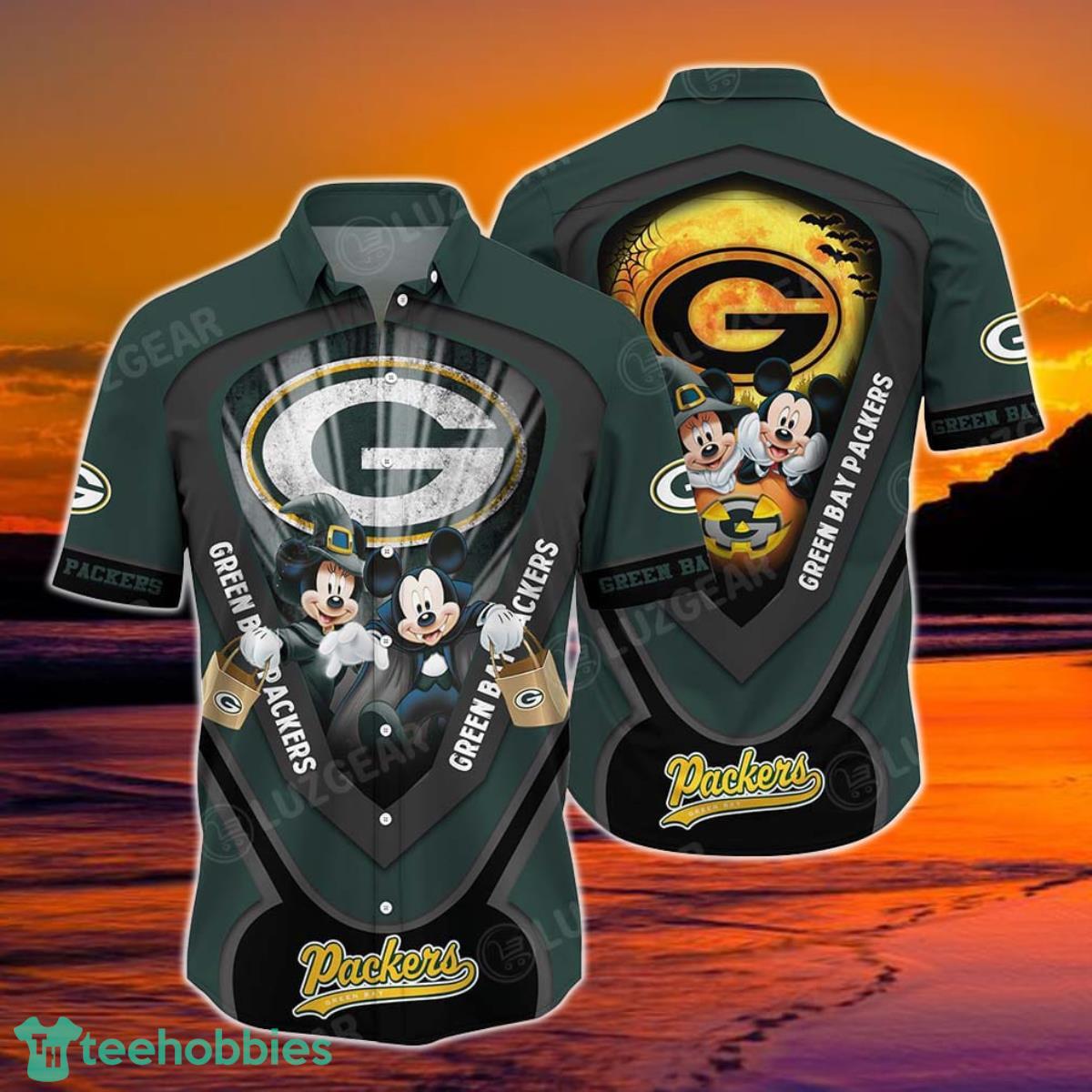 Green Bay Packers NFL Hawaiian Shirt Graphic Mickey Halloween Night Style Hot Trending For Fans Product Photo 1