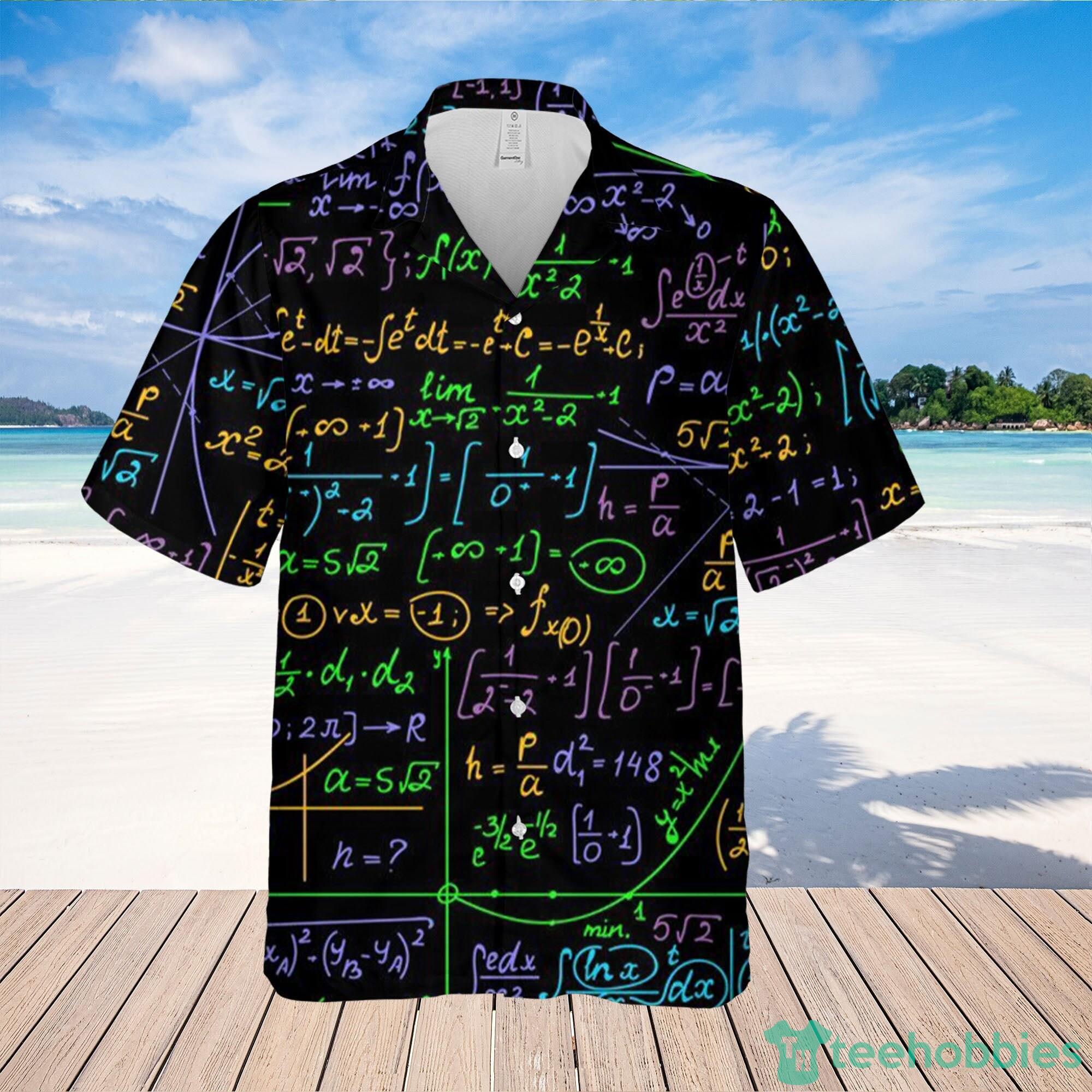 Handwritten multicolored math formulas calculations equations beer Shirt Product Photo 2