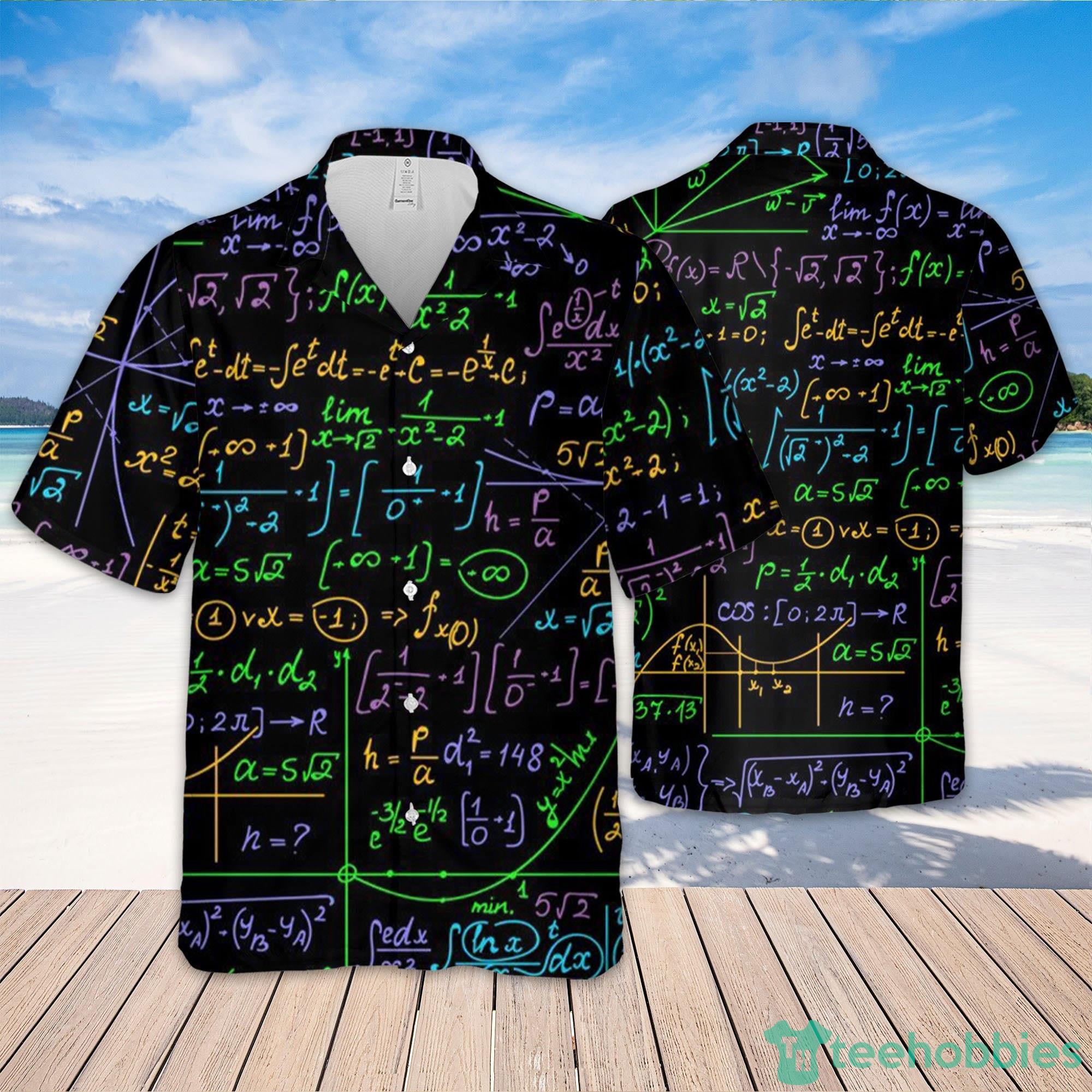 Handwritten multicolored math formulas calculations equations beer Shirt Product Photo 1
