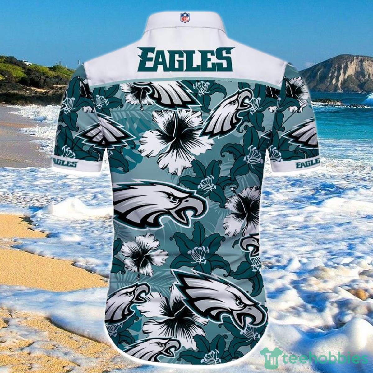 Hawaiian Shirt Philadelphia Eagles Flower Short Sleeve Product Photo 2