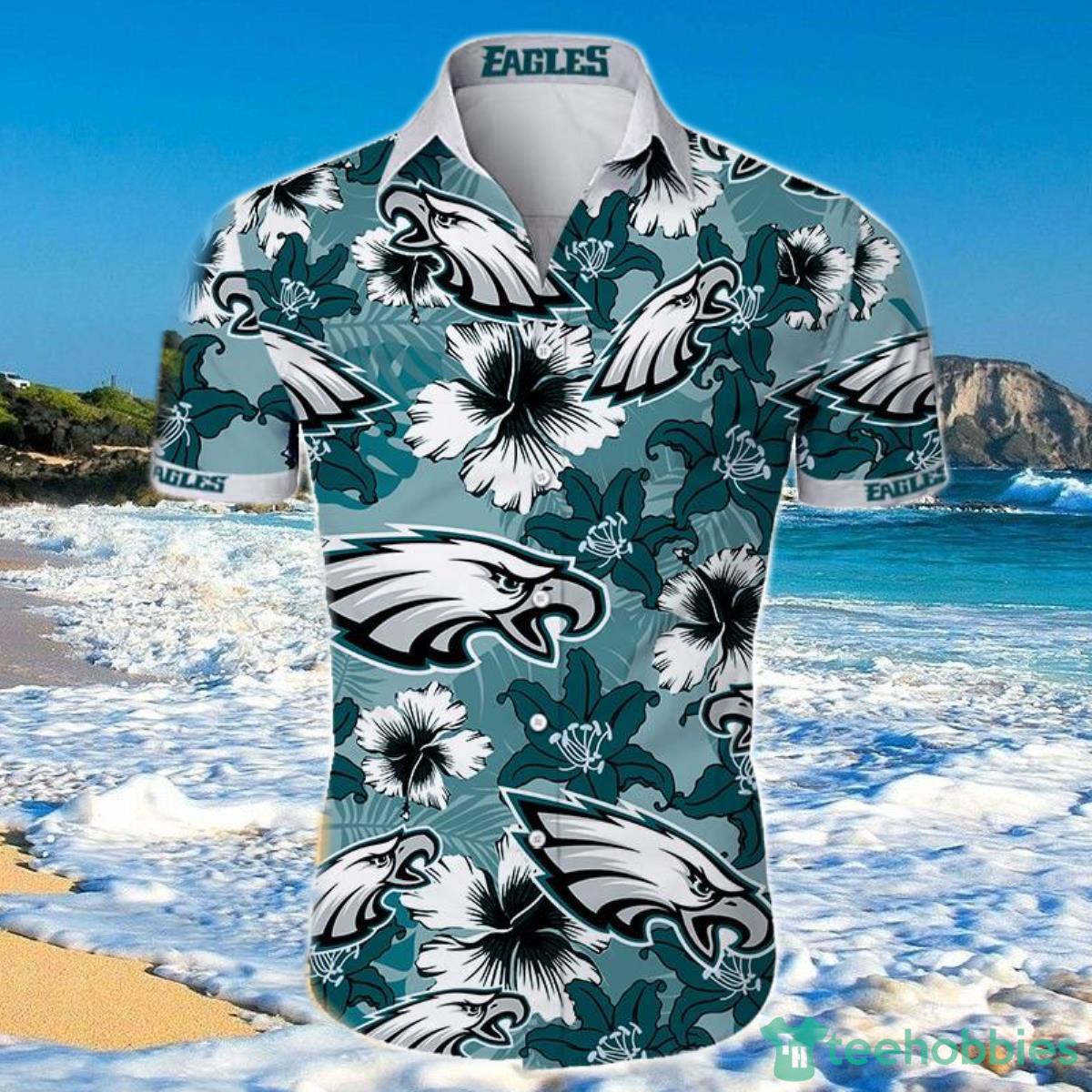 Hawaiian Shirt Philadelphia Eagles Flower Short Sleeve Product Photo 1