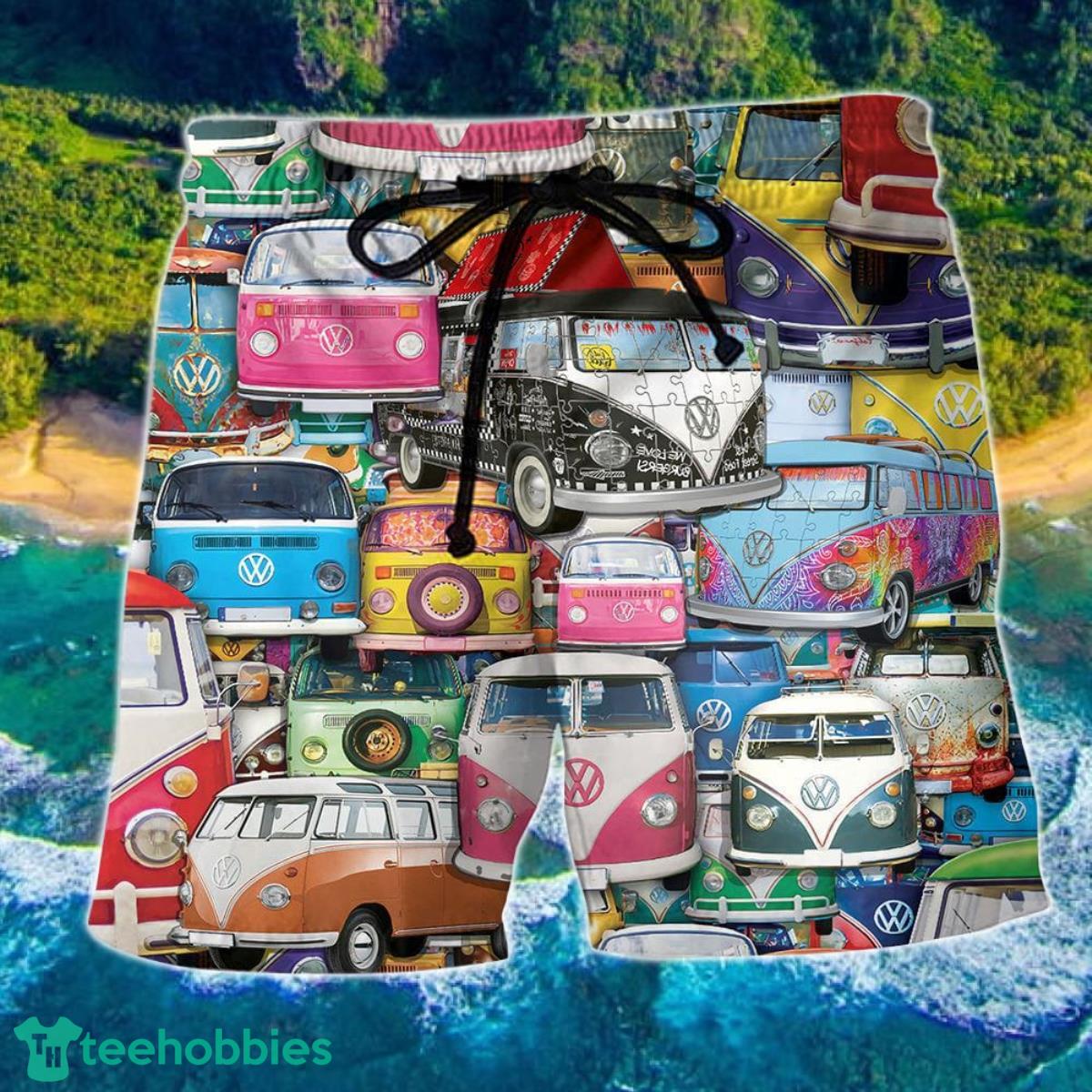 Hippie Colorful Car Peace Life Summer Beach Hawaii Shorts Product Photo 1