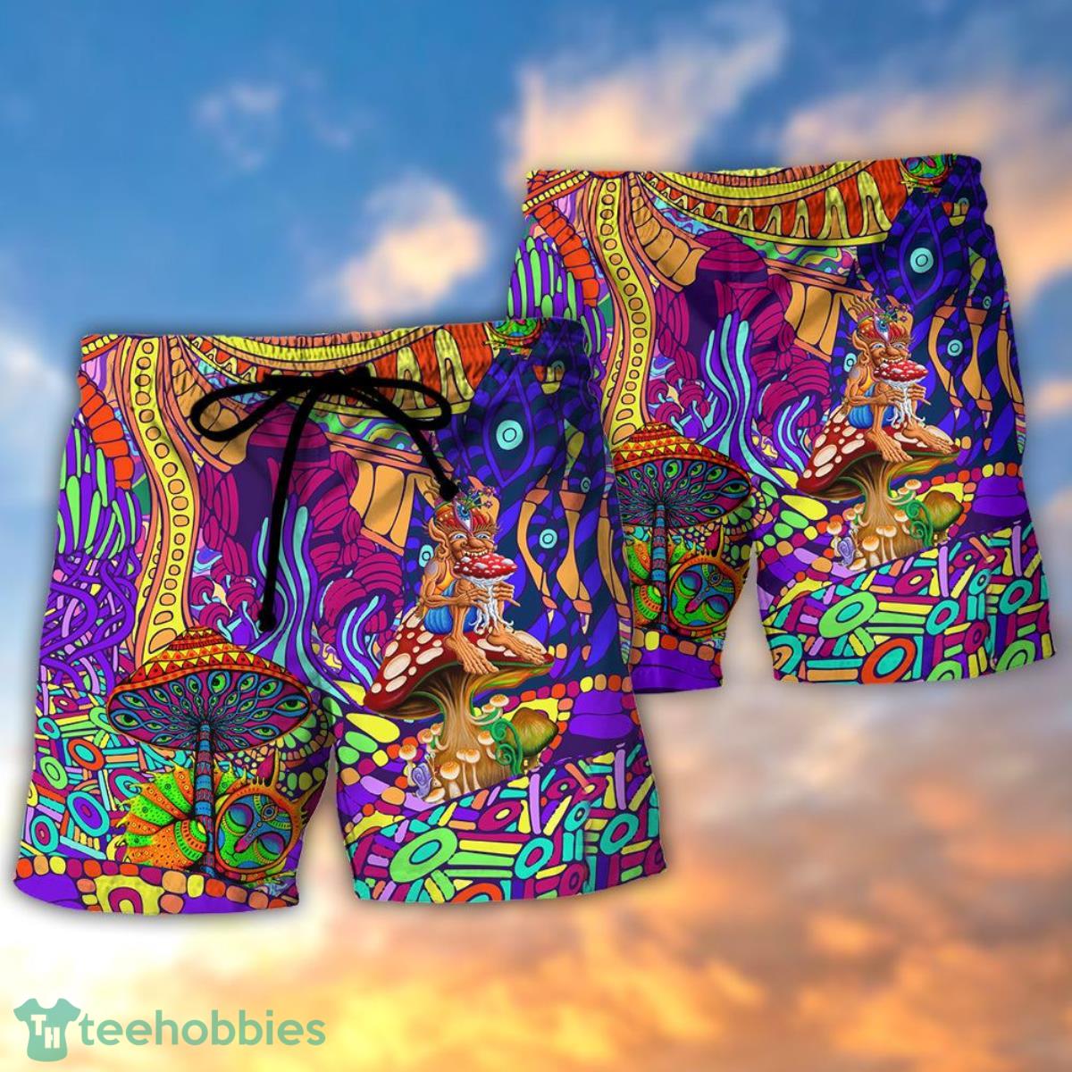 Hippie Colorful Love Life Summer Beach Hawaii Shorts Product Photo 2