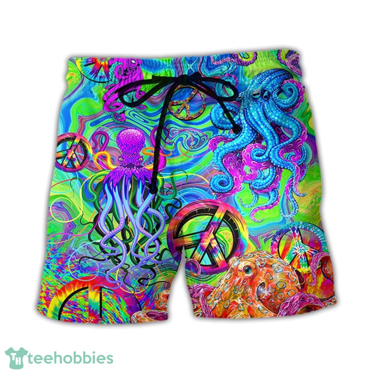 Hippie Funny Octopus Colorful Tie Dye Summer Beach Hawaii Shorts Product Photo 1