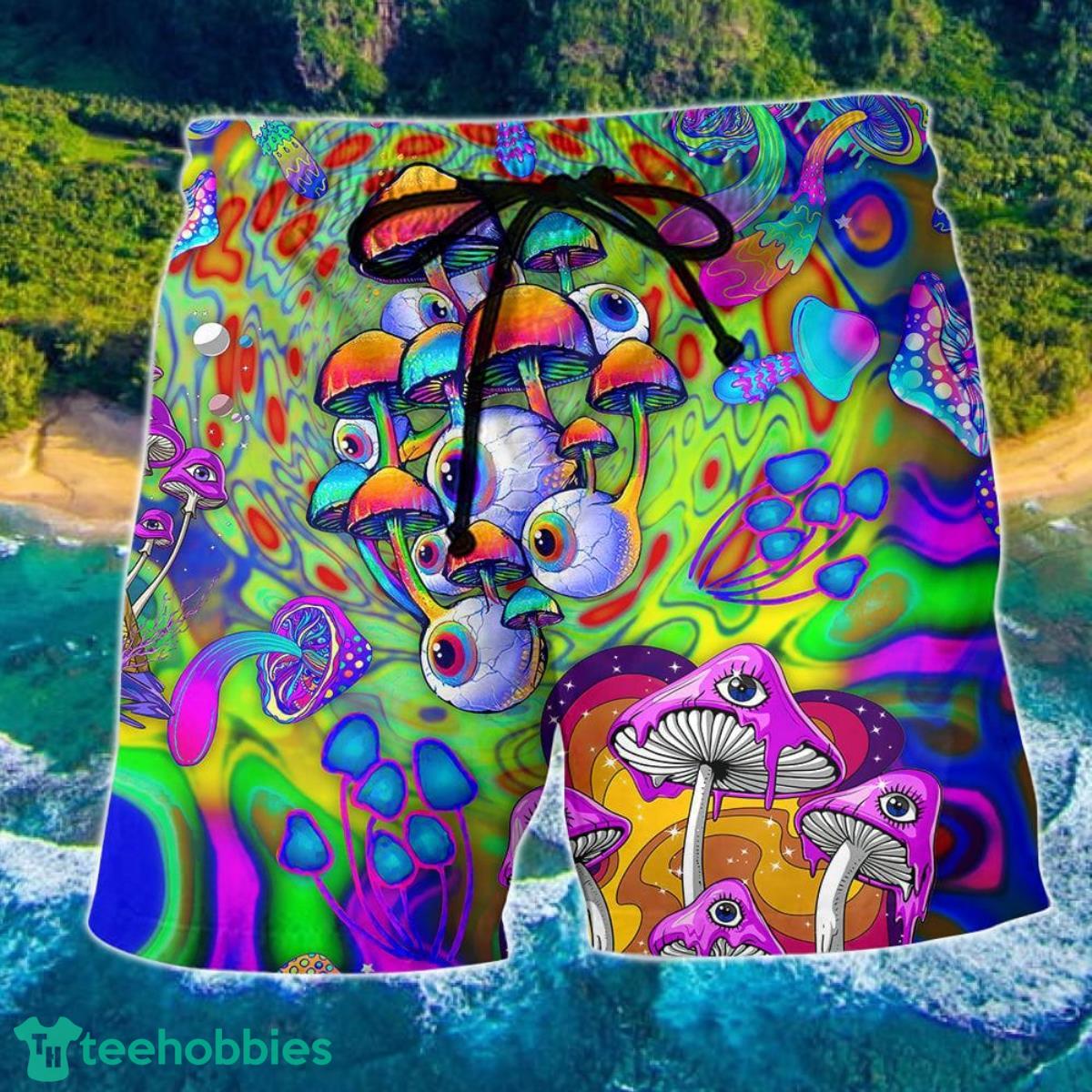 Hippie Mushroom Eyes Color Style Summer Beach Hawaii Shorts Product Photo 1