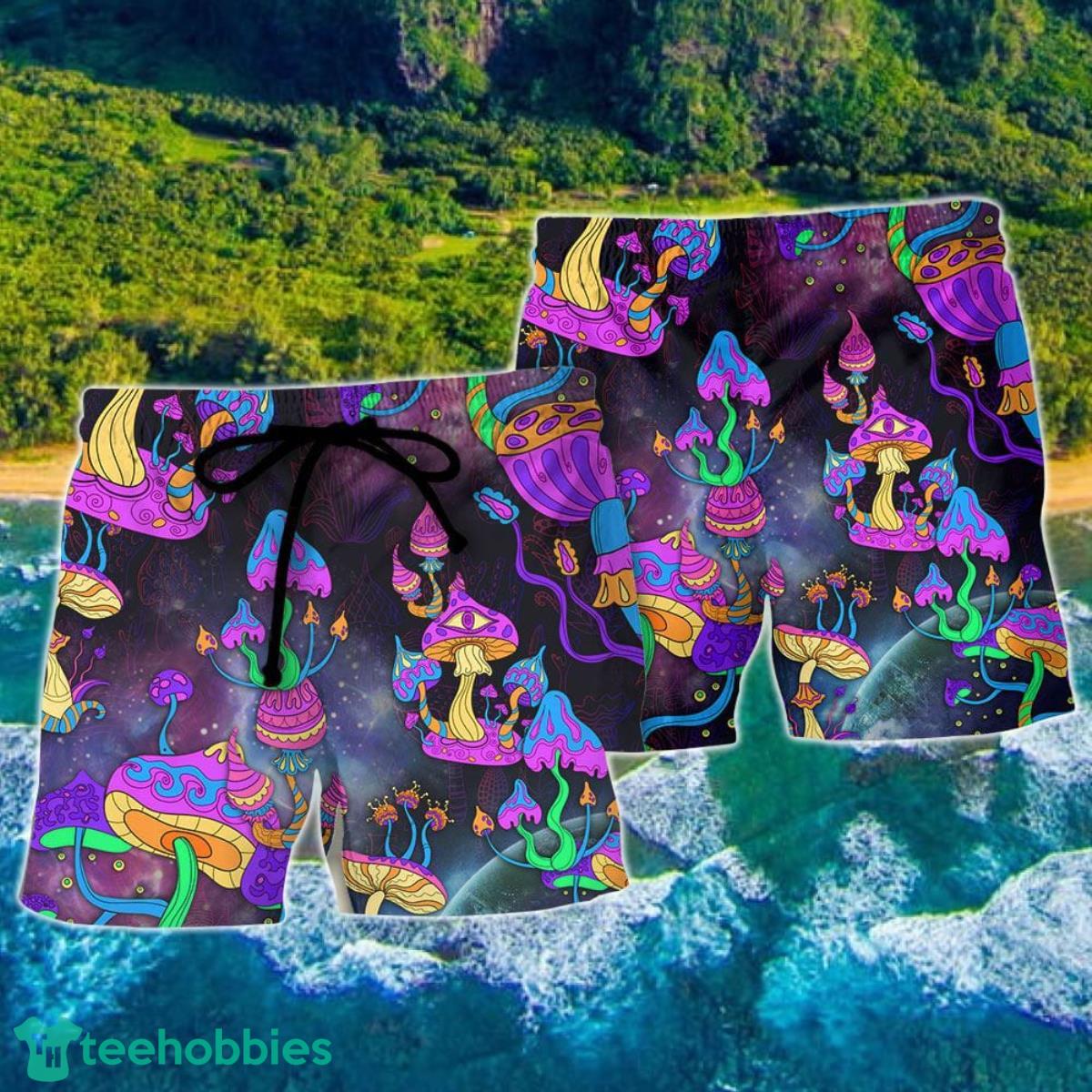 Hippie Mushroom Hippie Life Lover Summer Beach Hawaii Shorts Product Photo 2