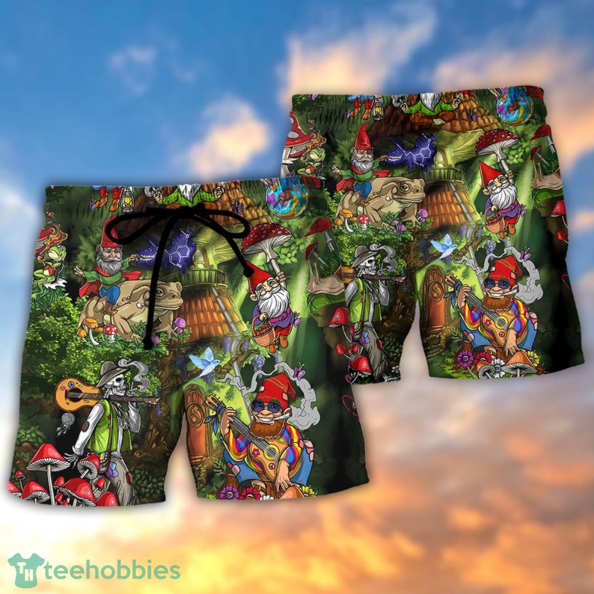 Hippie Mushroom Peace Love Life Color Summer Beach Hawaii Shorts Product Photo 2