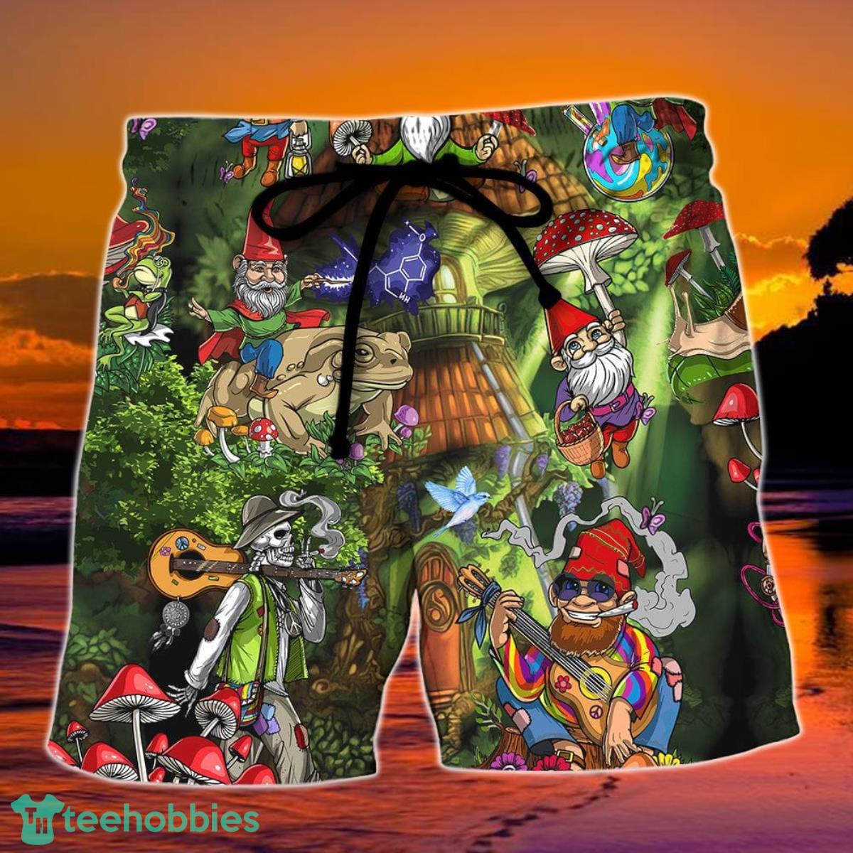 Hippie Mushroom Peace Love Life Color Summer Beach Hawaii Shorts Product Photo 1