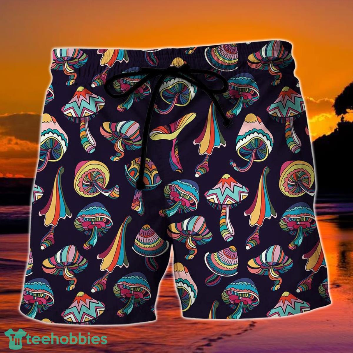 Hippie Mushroom Peace Love Life Style Summer Beach Hawaii Shorts Product Photo 1