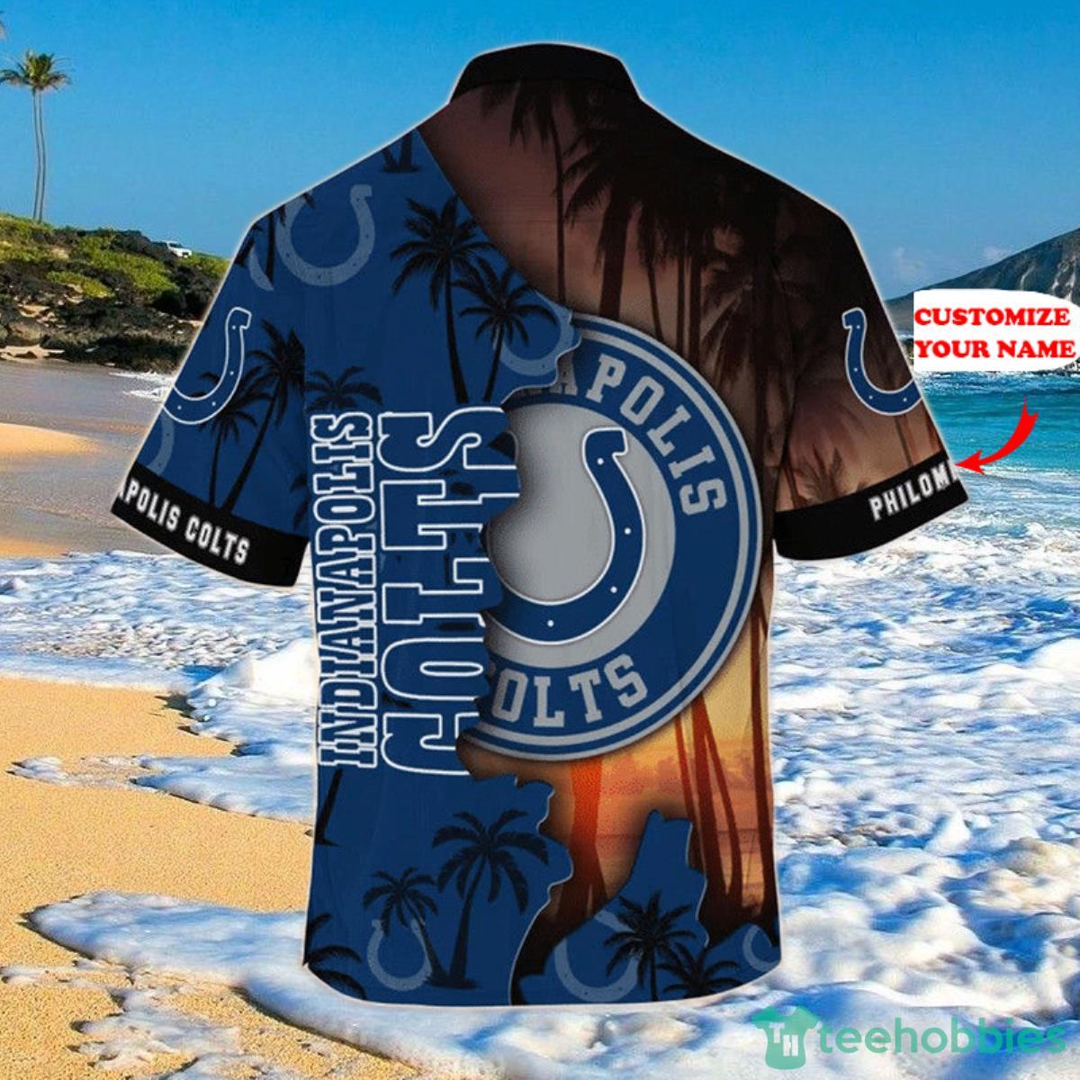 Hot Indianapolis Colts Hawaiian Shirt Custom Name Product Photo 2