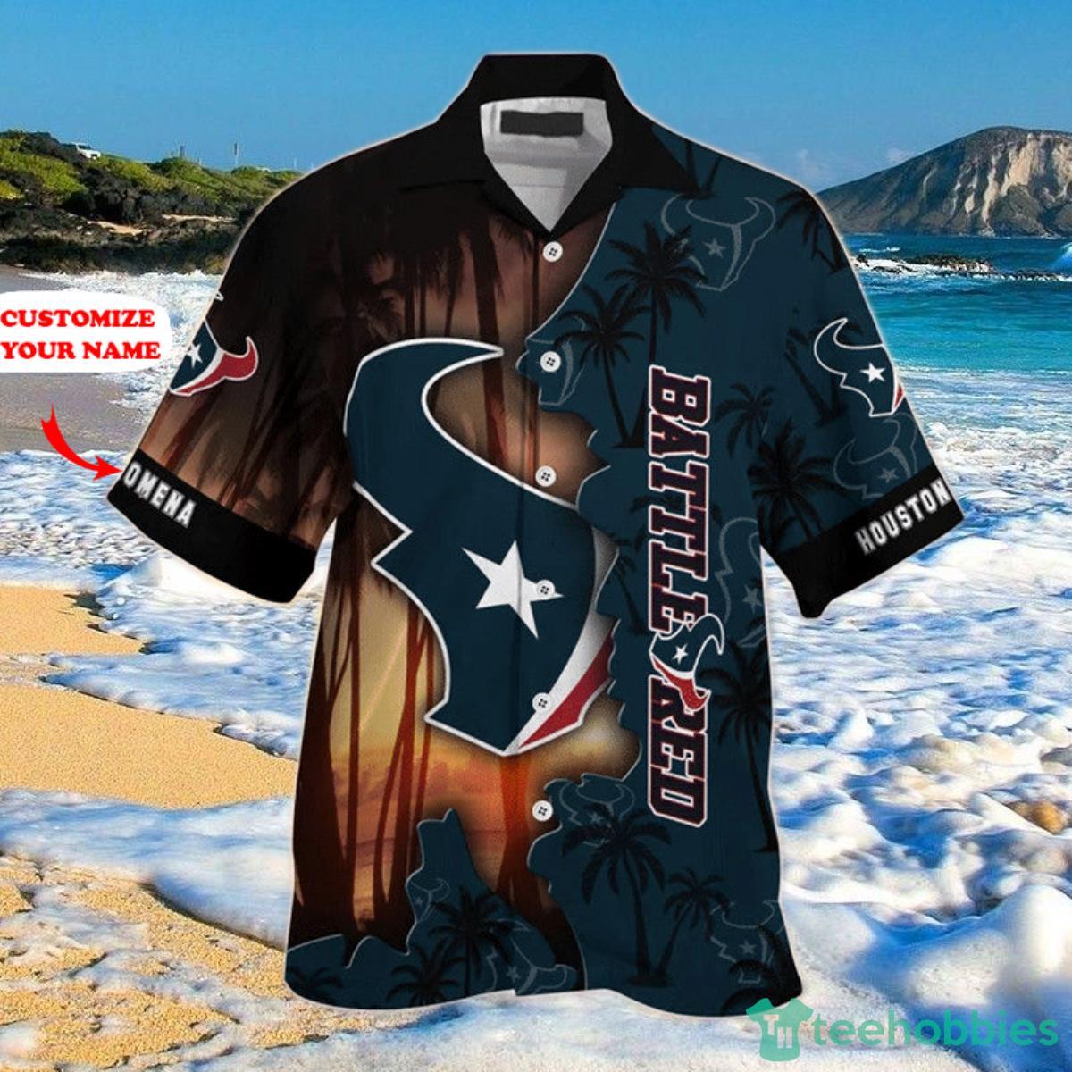 Houston Texans Hawaiian Shirt Custom Name Product Photo 1