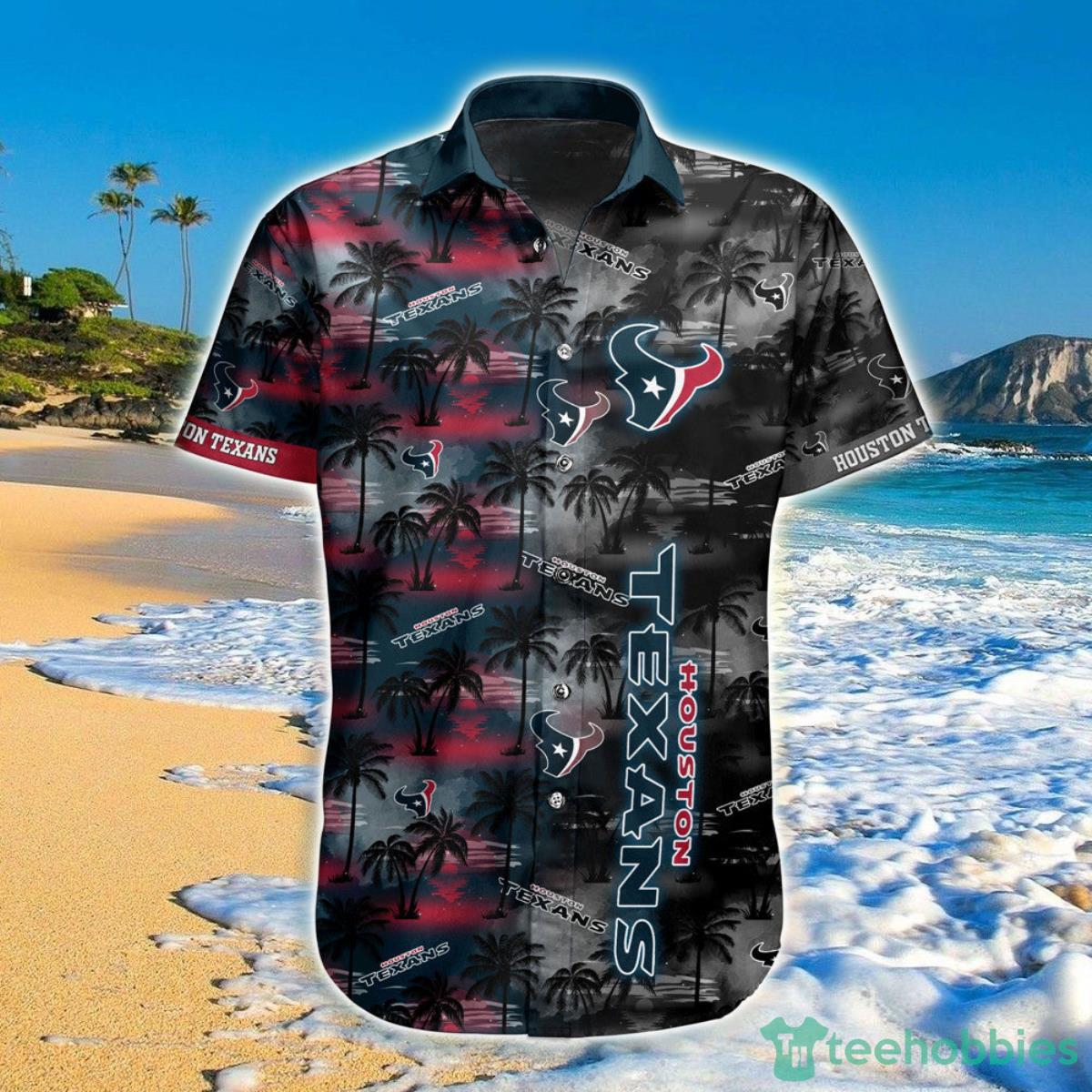 Houston Texans Hawaiian Shirt Palm Tree Pattern For Men And Women Product Photo 1