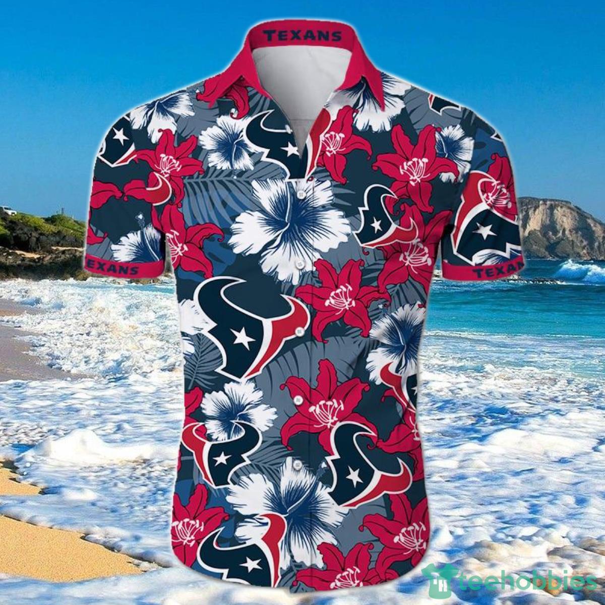Houston Texans Hawaiian Shirt Tropical Flower Short Sleeve Product Photo 1