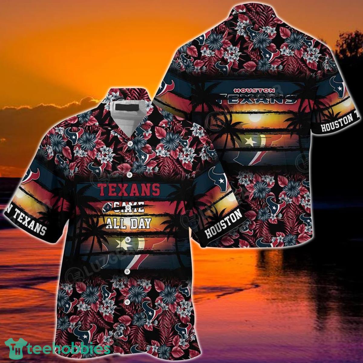 Houston Texans NFL Summer Hawaiian Shirt Floral Pattern Graphic For Sports Enthusiast Product Photo 1