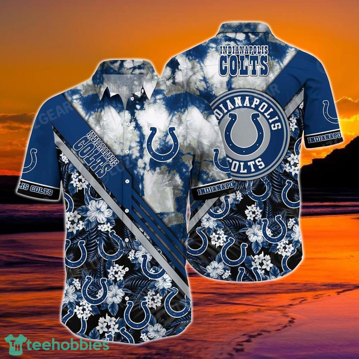 Indianapolis Colts NFL Hawaiian Shirt Graphic Tropical Pattern New Trend Summer For NFL Football Fans Product Photo 1