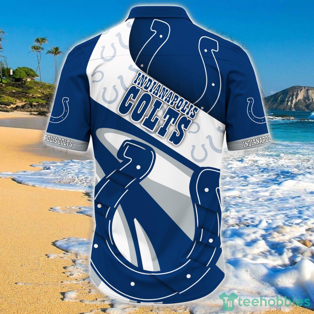 Indianapolis Colts NFL Hawaiian Shirt Short Sleeve Big Logo Product Photo 2