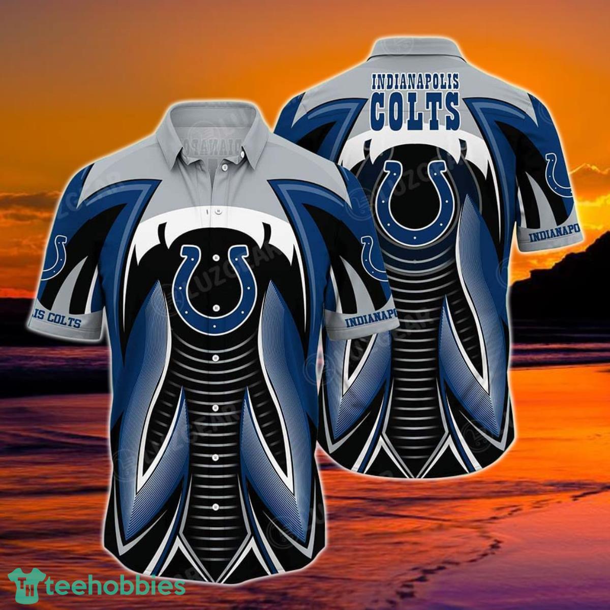 Indianapolis Colts NFL Hawaiian Shirt Summer Short Sleeve Button Down Shirt Gift For Best Fans Product Photo 1
