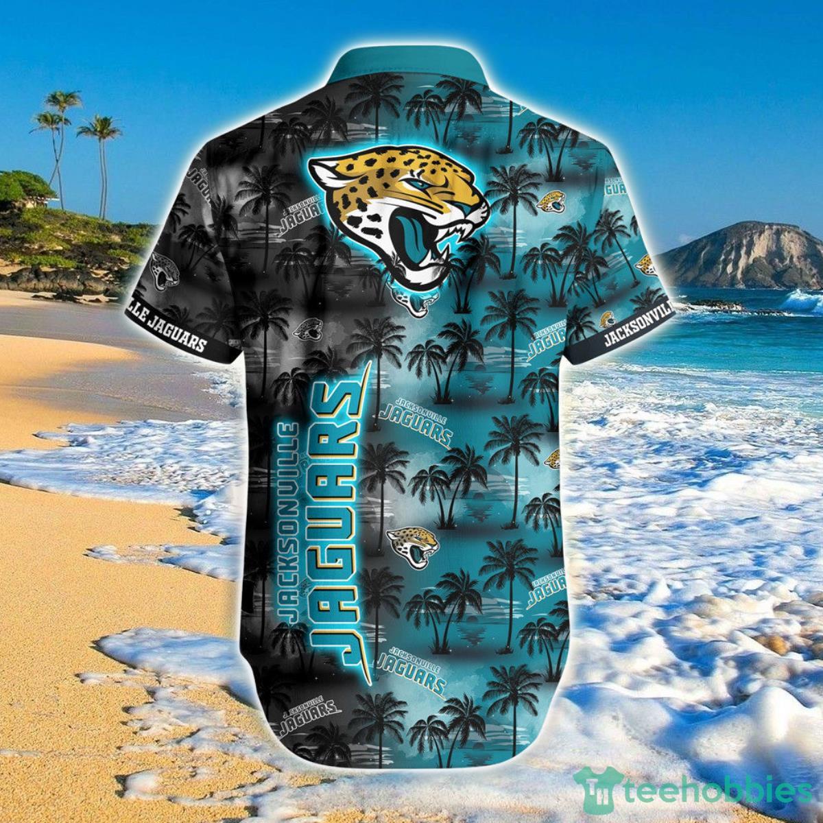 Jacksonville Jaguars Hawaiian Shirt Palm Tree Pattern Product Photo 2