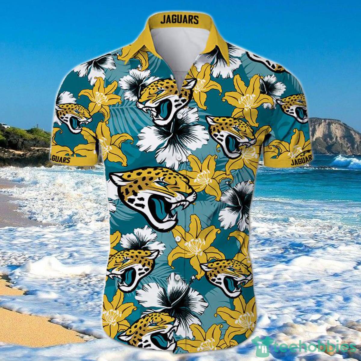 Jacksonville Jaguars Hawaiian Shirt Tropical Flower Short Sleeve