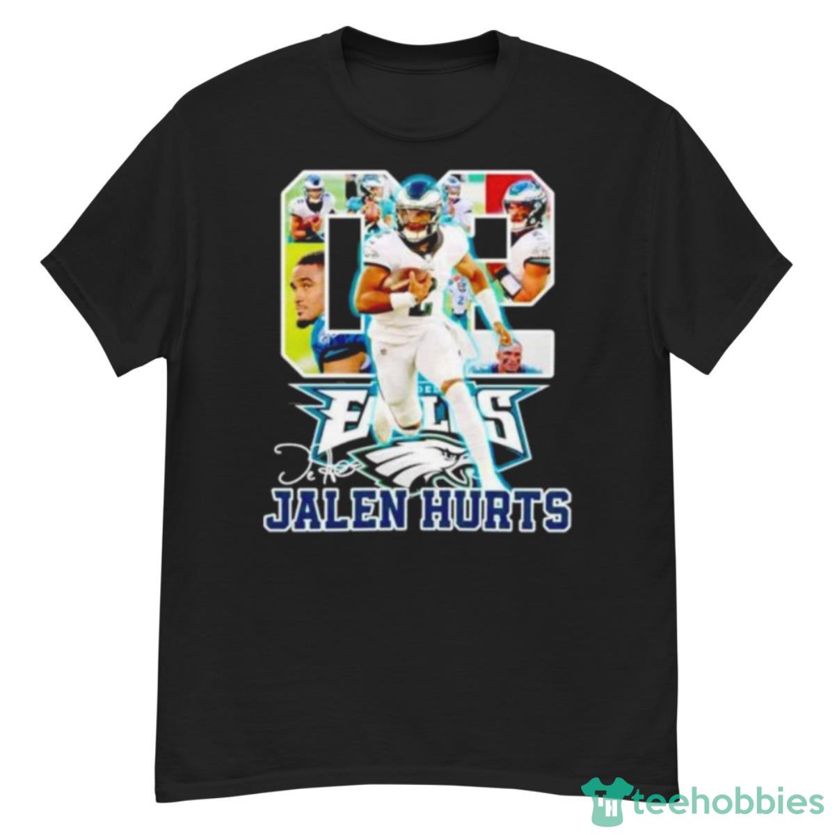 Jalen Hurts Number 02 Philadelphia Eagles Signature Shirt Product Photo 1