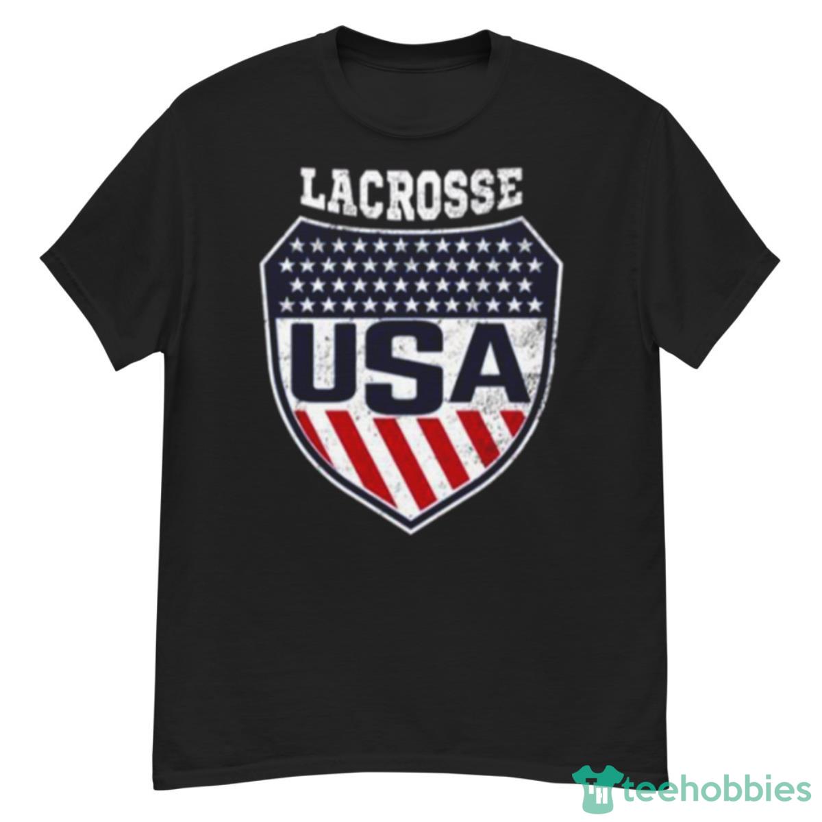 Lacrosse WoNFL National Team Logo With Usa Flag Colors Tri Blend Shirt - G500 Men’s Classic T-Shirt