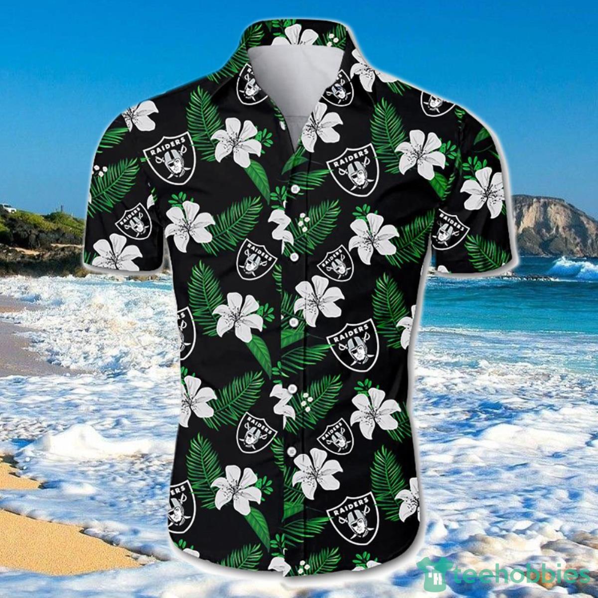 Las Vegas Raiders Hawaiian Shirt Floral For Men And Women Product Photo 1