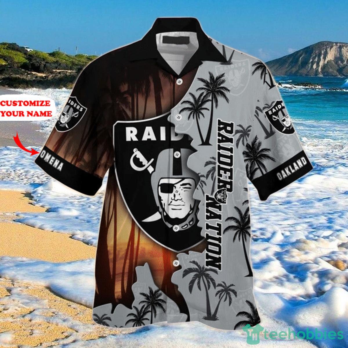 Las Vegas Raiders NFL Hawaiian Shirt Custom Name Product Photo 1