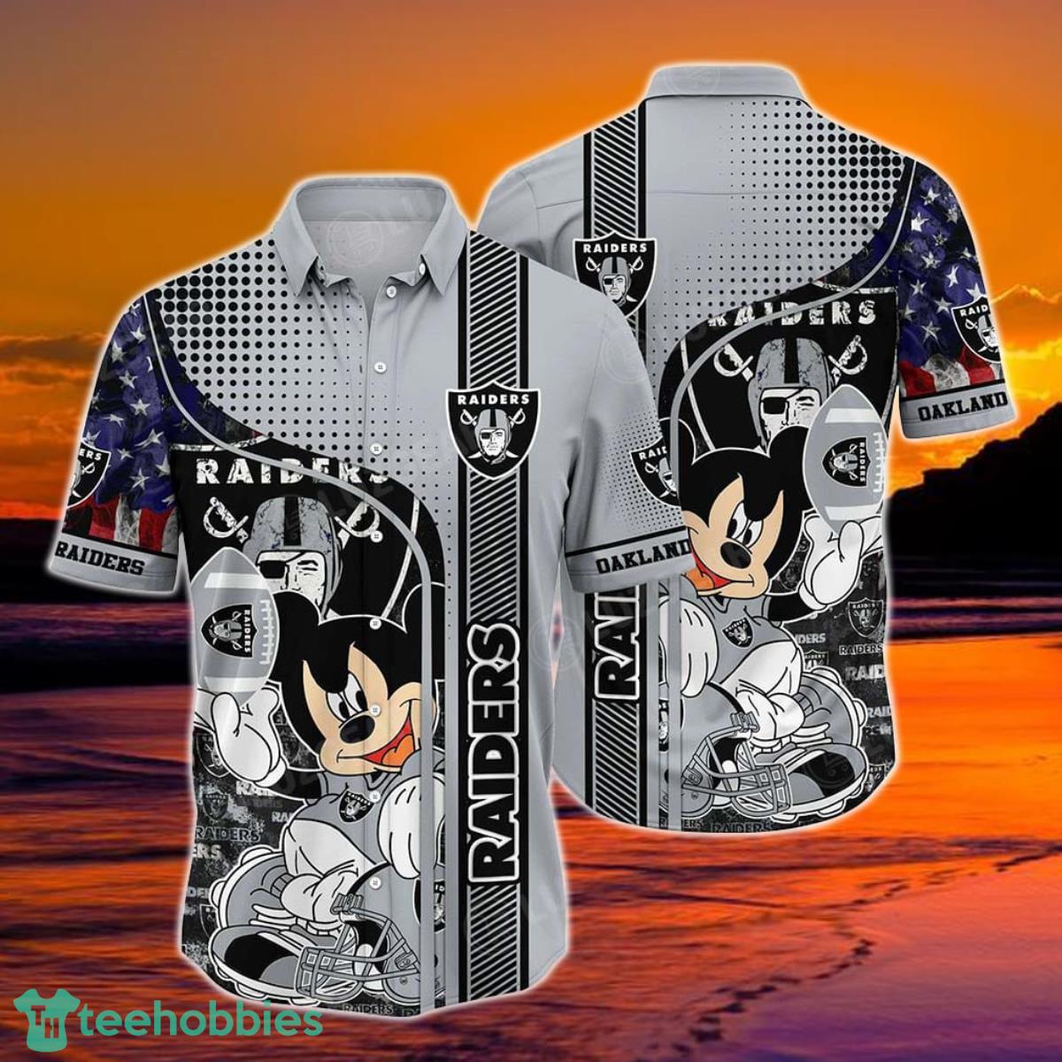 Las Vegas Raiders NFL Hawaiian Shirt Mickey Graphic 3D Printed Best Gift For Fans NFL Product Photo 1