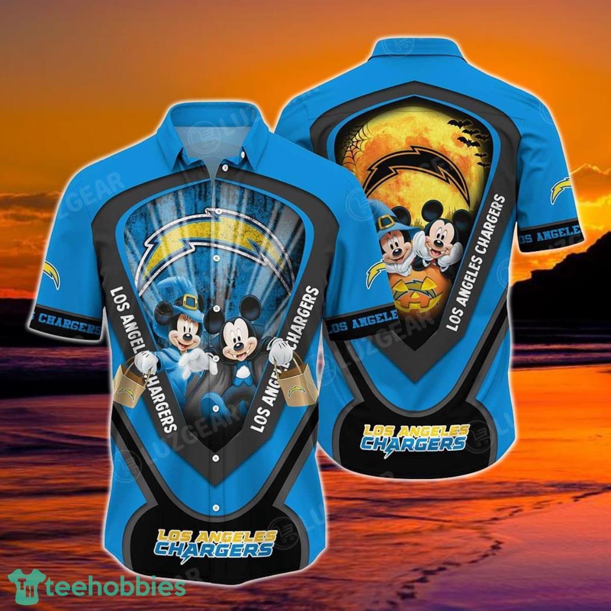 Los Angeles Chargers NFL Hawaiian Shirt Graphic Mickey Halloween Night Style Hot Trending For Fans Product Photo 1