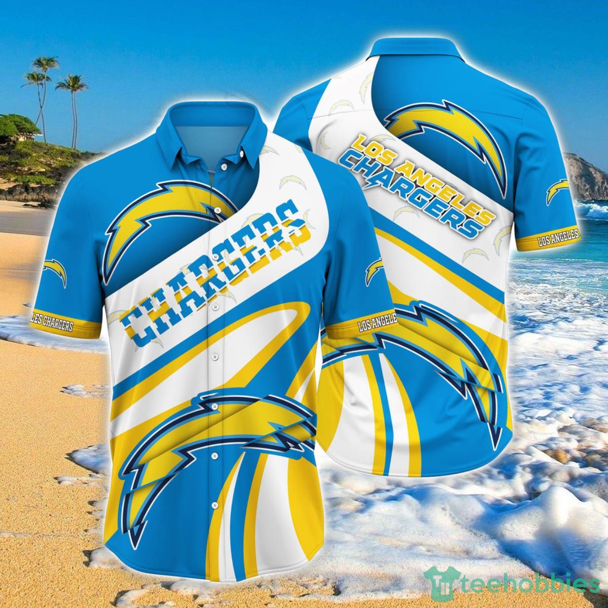 Los Angeles Chargers NFL Hawaiian Shirt Short Sleeve Big Logo -  Freedomdesign